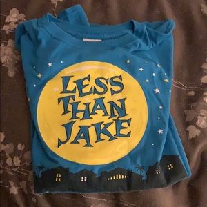 LESS THAN JAKE Blue Tshirt Tour Exclusive/ GITD
